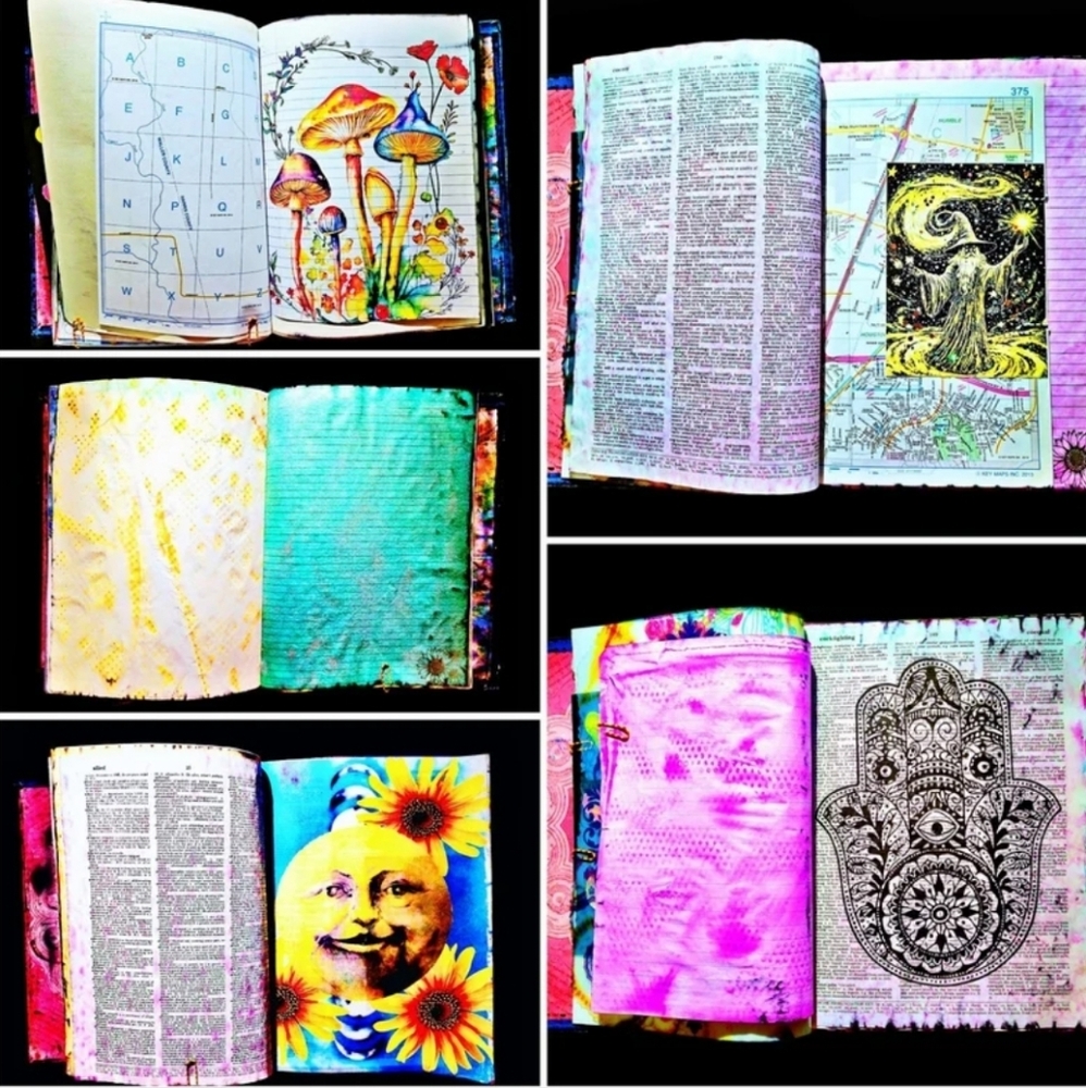 Junk Journal Glowing Goddess Large Embellished Handmade Book Mixed Media Art - Picture 6 of 12
